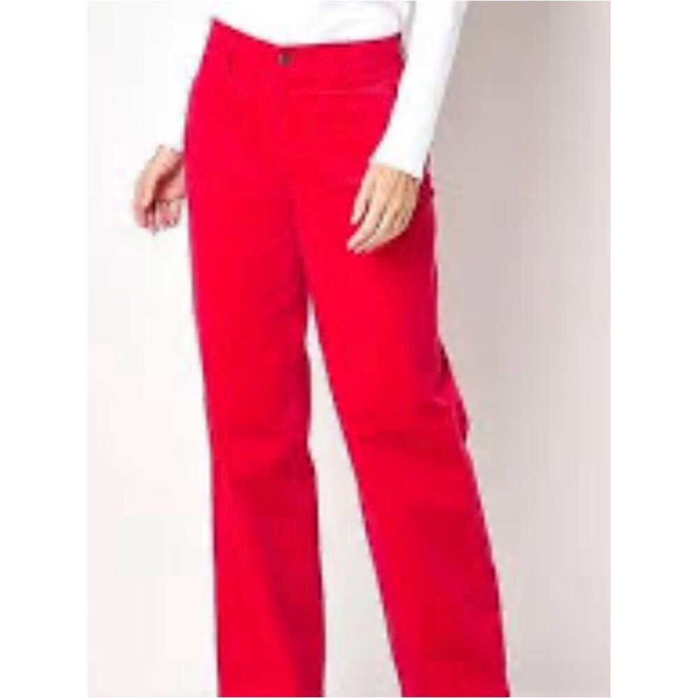 St. John Red Boot-Cut Pants